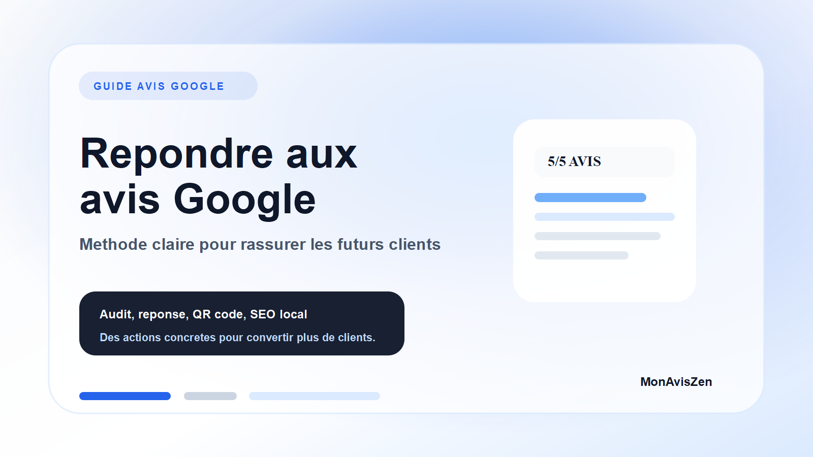 Guide MonAvisZen pour répondre aux avis Google et rassurer les futurs clients